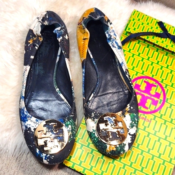 Tory Burch Shoes - Tory Burch Paint Splatter Reva Flats